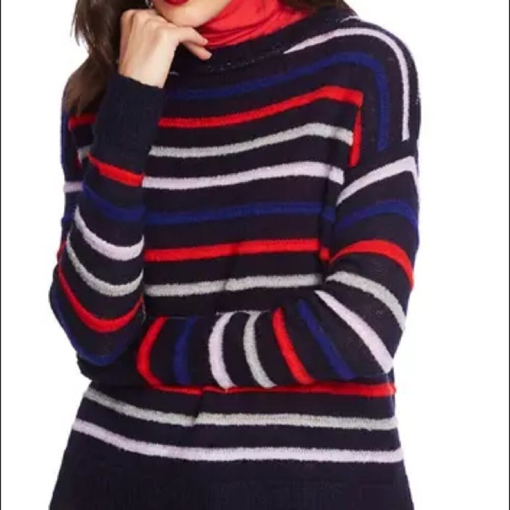 Court & Rowe NWT Navy Crush Stripe Sweater Size XXSmall